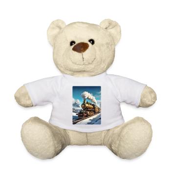 Locomotive à vapeur paysage d’hiver steampunk 1.6 - Nounours - blanc - Devant
