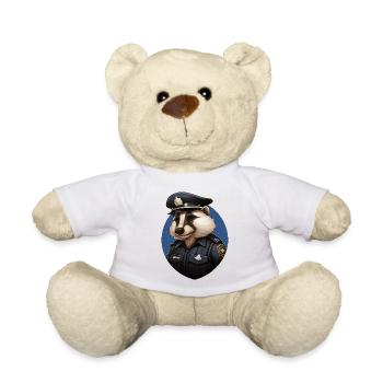 Polizei Dachs - Teddy - Weiß - Vorne