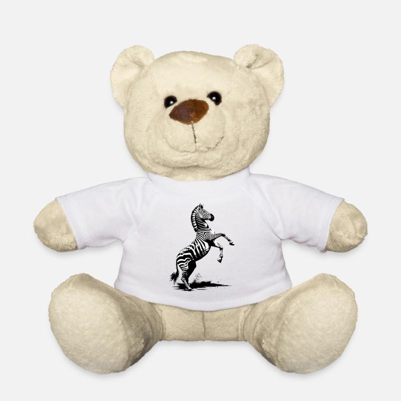 Zebra steigt - Teddy - Weiß