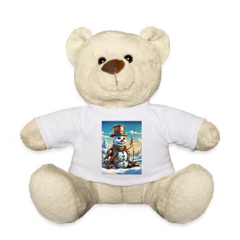 Steampunk hiver paysage bonhomme de neige 1.10 - Nounours - blanc - Devant