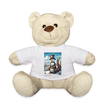 Steampunk hiver paysage bonhomme de neige 1.6 - Nounours - blanc - Devant