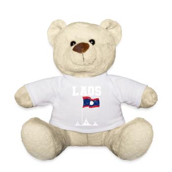 Laos Lao Laotien drapeau Temple Lao I cadeau - Nounours - blanc - Devant