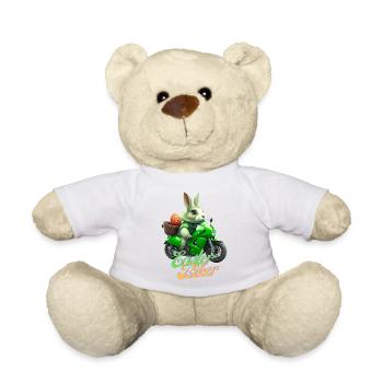Easter Biker - The Easter Bunny becomes a biker - Teddy Bear - white - Front