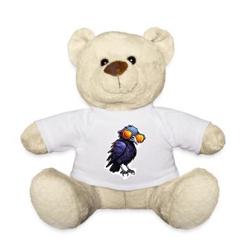 Corbeau / Oiseau / Animal / Vol / Plumes / Ailes - Nounours - blanc - Devant