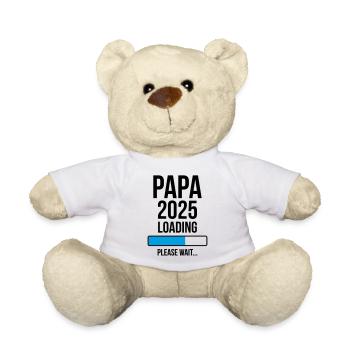 Papa 2025 Loading Bitte warten... - Teddy - Weiß - Vorne