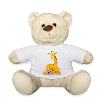 Giraffe Cartoon Cheer - Teddy Bear - white - Front