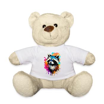 Raccoon Colorful - Raccoon Raccoon - Teddy Bear - white - Front