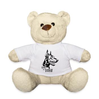 Loved by a Dobie Hundespruch Dobermann Wilsigns - Teddy - Weiß - Vorne
