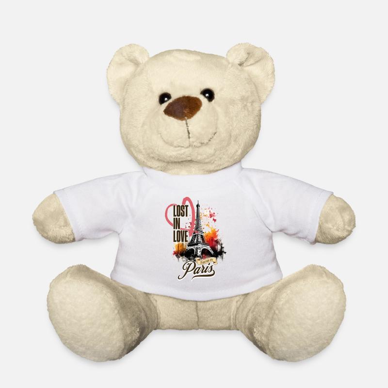 Paris Eiffelturm Frankreich Stadt Skyline Kunst - Teddy - Weiß