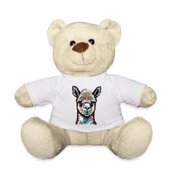 colorful alpaca - Teddy Bear - white - Front