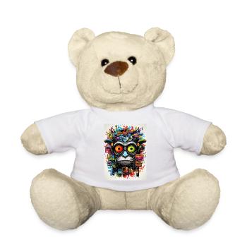 [MB] Colorful monkey chaos - Teddy Bear - white - Front