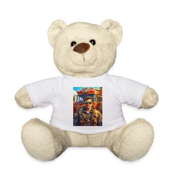 Homme pompier steampunk 1.36 - Nounours - blanc - Devant