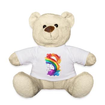 Regenbogen Flagge / LGBTQIA+ /Transgender / Gay - Teddy - Weiß - Vorne