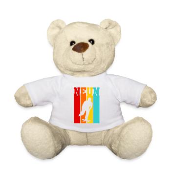 Neun Jahre alt - Alter - Geburtstag - Skater - Teddy - Weiß - Vorne