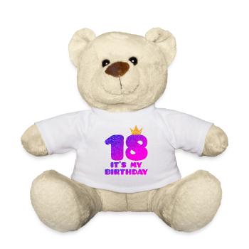 IT'S MY BIRTHDAY - 18TH BIRTHDAY - EIGHTEEN - Teddy Bear - white - Front