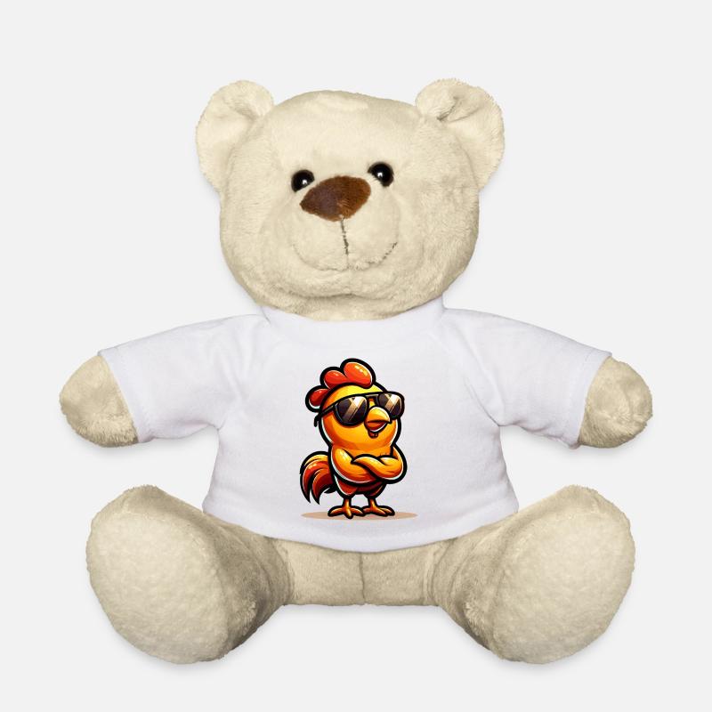 Funny Chicken Chicken Funny Image - Teddy Bear - white