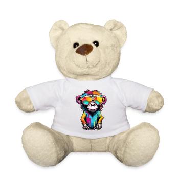 Monkey / Animal / Zoo / Babian / Wild / Comic - Teddy Bear - white - Front