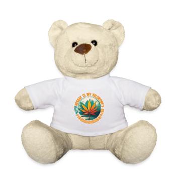 WEED NESDAY IST MEIN VALENTINSTAG, LUSTIGES UNKRAUT - Teddy - Weiß - Vorne