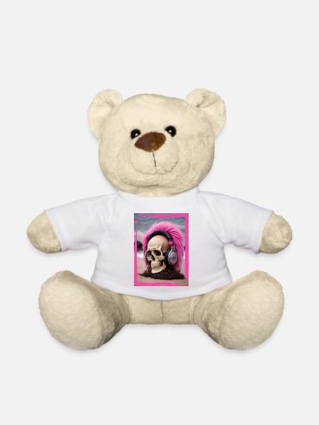 Pink DJ Surfer Skull - Teddy - Weiß