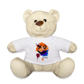 Sourire Dessin Animé Vecteur Sourire Drôle Icône Visage Heureux - Nounours - blanc - Devant