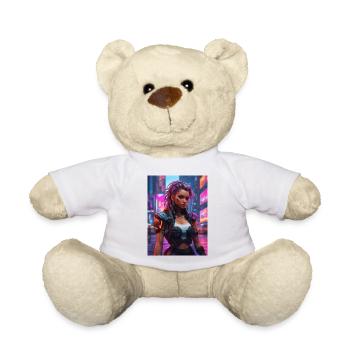 Neon Cyberfighter Stil - Teddy - Weiß - Vorne