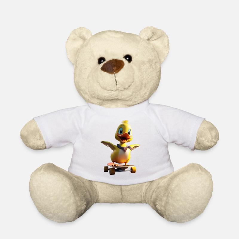 Canard patineur - Nounours - blanc
