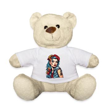 Rockabilly / Pin-up Girl / Frauenpower / 50er - Teddy - Weiß - Vorne