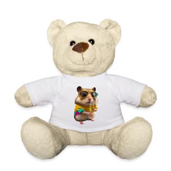 Chilliger Hamster mit Sonnenbrille und Sekt - Nounours - blanc - Devant