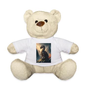 Drachenkrieger Schwarzrot Illustration - Teddy - Weiß - Vorne