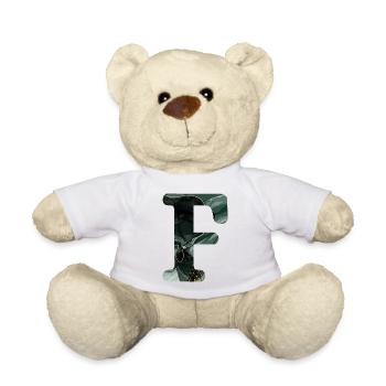 Letter f marbled green - Teddy Bear - white - Front