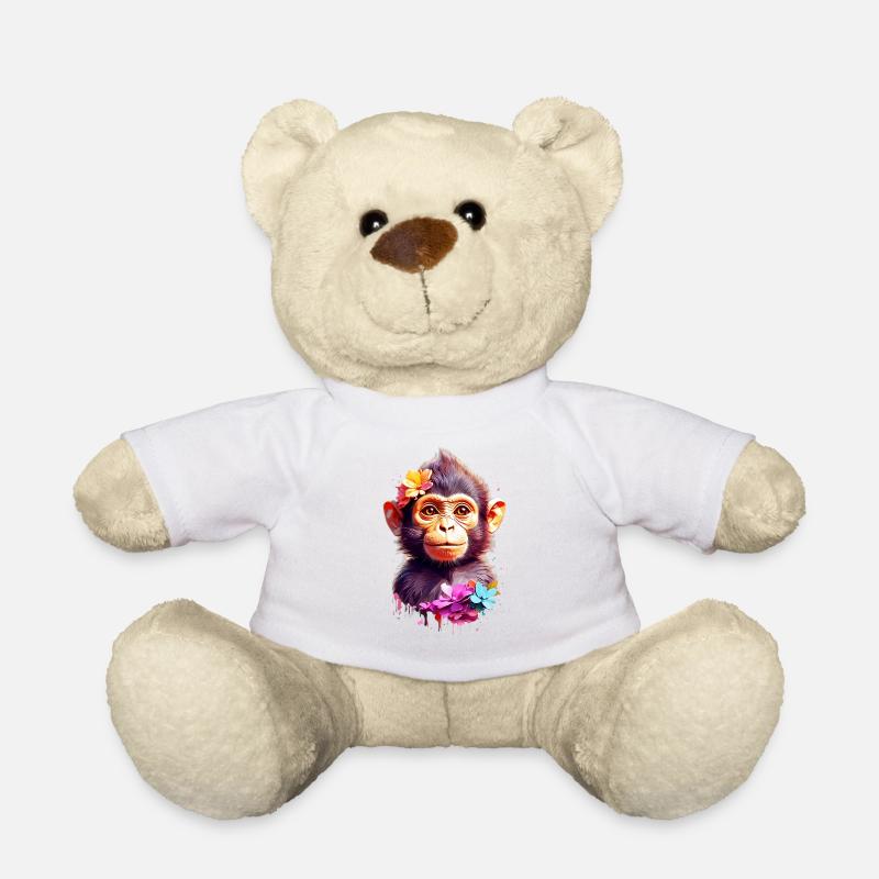 Affe Monkey V1 24 11 - Teddy - Weiß