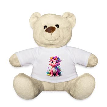 Dino Dinosaur V1 24 09 - Teddy Bear - white - Front