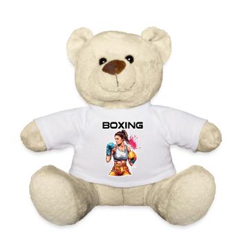 Boxer / Sports / Fight / Arena / Boxing Ring / Fists - Teddy Bear - white - Front