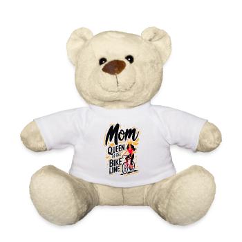 T-shirt Maman Reine des Lignes de Vélo - Nounours - blanc - Devant