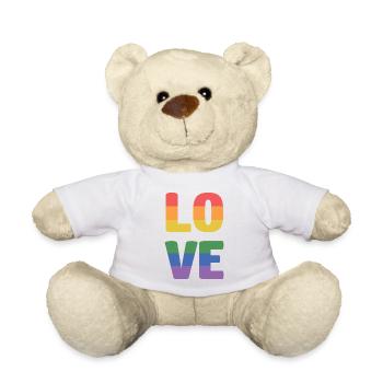 Mois de la fierté LGBT - Love is Love - Nounours - blanc - Devant