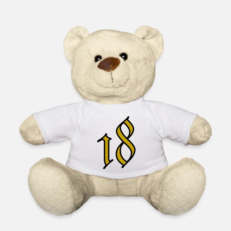 18. 18 ANS. 18e ANNIVERSAIRE. ANNIVERSAIRE 18 ANS. - Nounours - blanc