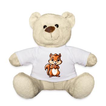Niedliches Cartoon-Eichhörnchen mit Eichel - Teddy - Weiß - Vorne