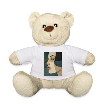 Poster Minimalist Portrait 3 - Teddy - Weiß - Vorne