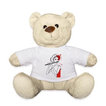 Flöte pfeifende Musik - Teddy - Weiß - Vorne