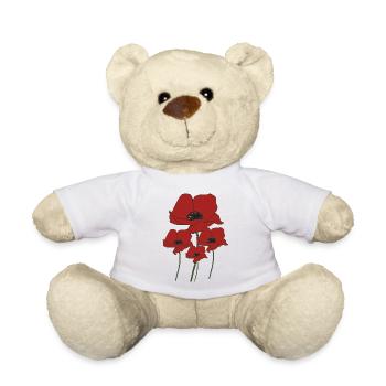 Bouquet de coquelicots - Nounours - blanc - Devant