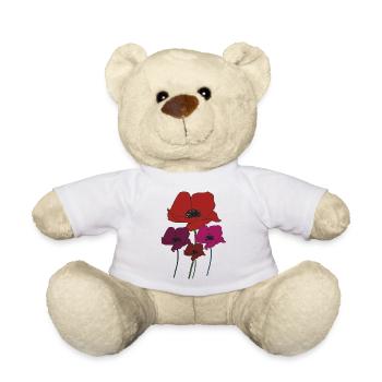 Bouquet de coquelicots - Nounours - blanc - Devant