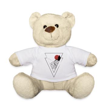 Rote Silhouette des Sonnenuntergangsgipfels - Teddy - Weiß - Vorne