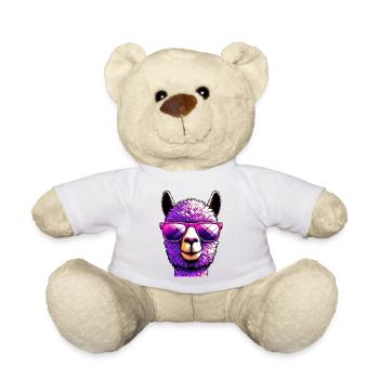 Alpaga avec lunettes de soleil - Nounours - blanc - Devant
