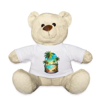 Plage de palmiers - Nounours - blanc - Devant