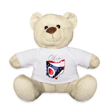 Ohio (USA) | echte Flagge | Flag Map Script - Teddy - Weiß - Vorne