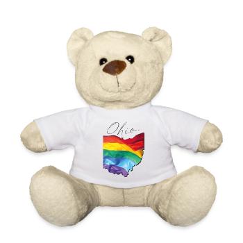 Ohio (États-Unis) | Drapeau réel | Texte LGBTQIA+ - Nounours - blanc - Devant