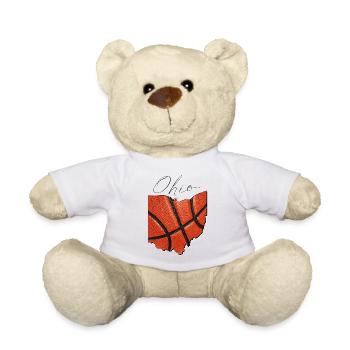 Ohio (États-Unis) | Vrai basket-ball | Script de carte - Nounours - blanc - Devant