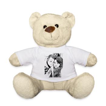 Liebespaar Zeichnung Design - Teddy - Weiß - Vorne
