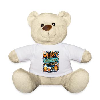 WHISKY BECAUSE NO GREAT STORY STARTED WITH A SALAD - Teddy Bear - white - Front