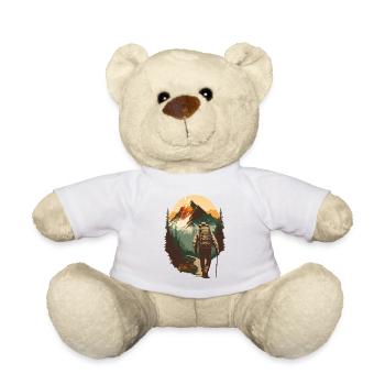 Hiking Mountain Mountains Mountaineering Climbing Nature - Teddy Bear - white - Front